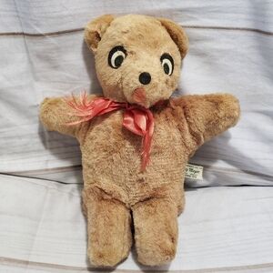 Vintage Mary Meyer Brown Teddy Bear 11" Plush Stuffed Animal Felt Eyes Tongue